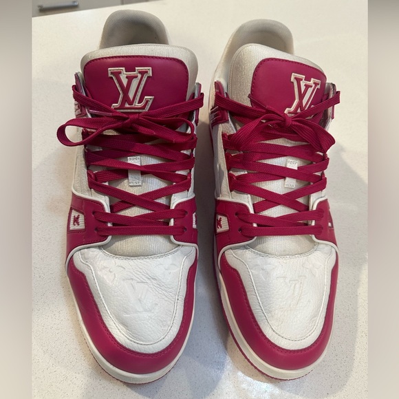 Men’s Louis Vuitton fuchsia trainers size 12. Gently used sneakers. - Picture 7 of 11